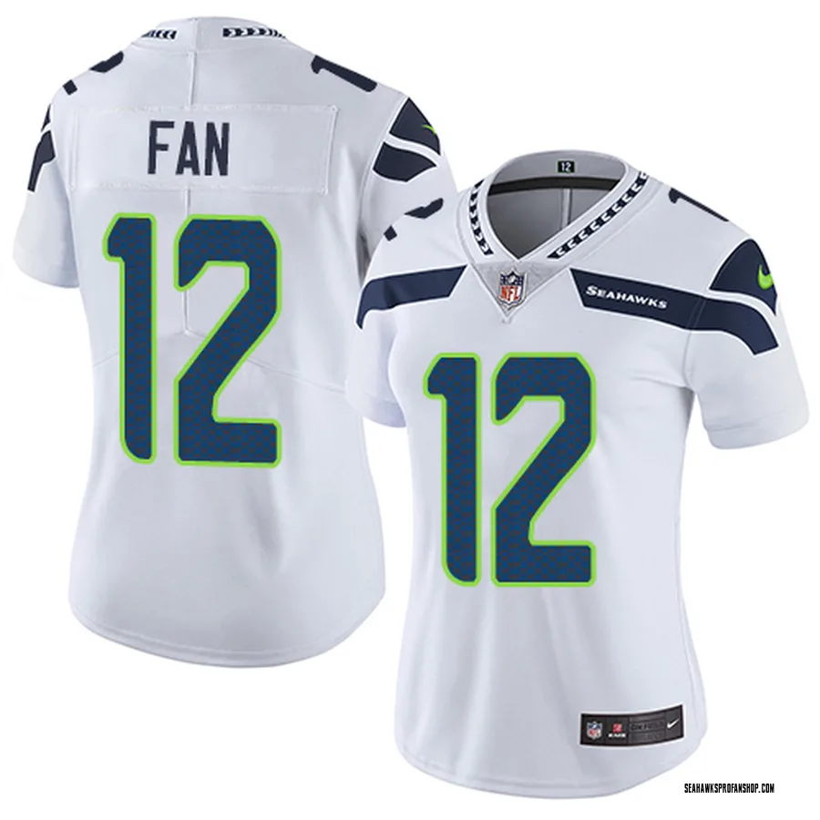 Women's Seattle Seahawks Fan 12 White Nike Game Jersey