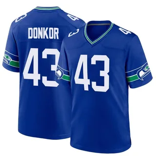 Aaron Donkor Seattle Seahawks Men's Game Throwback Nike Jersey - Royal