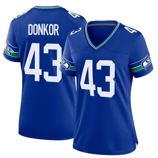 Aaron Donkor Seattle Seahawks Women's Game Throwback Nike Jersey - Royal