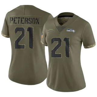 Adrian Peterson Seattle Seahawks Women's Limited 2022 Salute To Service Nike Jersey - Olive