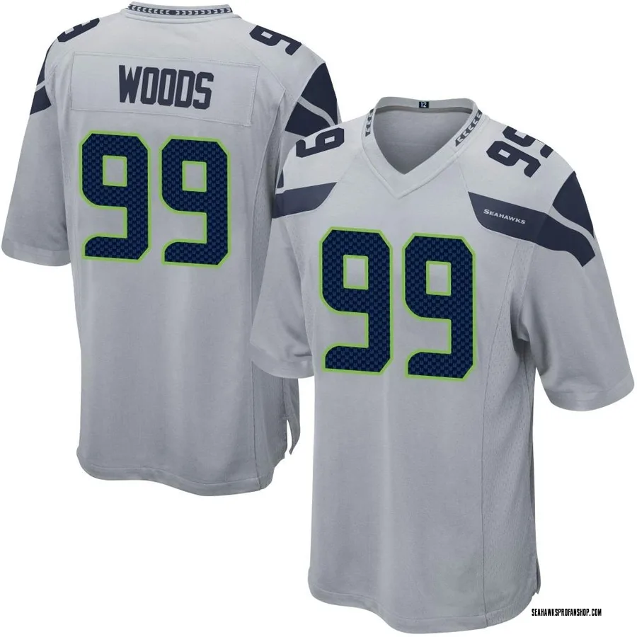 Seattle Seahawks Nike Game Alternate Jersey - Wolf Grey - Custom