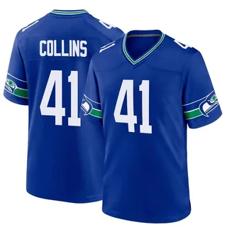 Alex Collins Seattle Seahawks Youth Game Throwback Nike Jersey - Royal