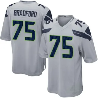 Anthony Bradford Seattle Seahawks Men's Game Alternate Nike Jersey - Gray