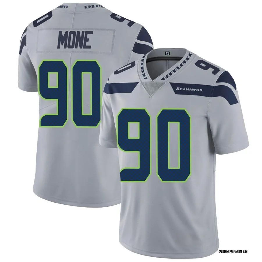 Bryan Mone Men's Nike Gray Seattle Seahawks Alternate Custom Game Jersey Size: 3XL