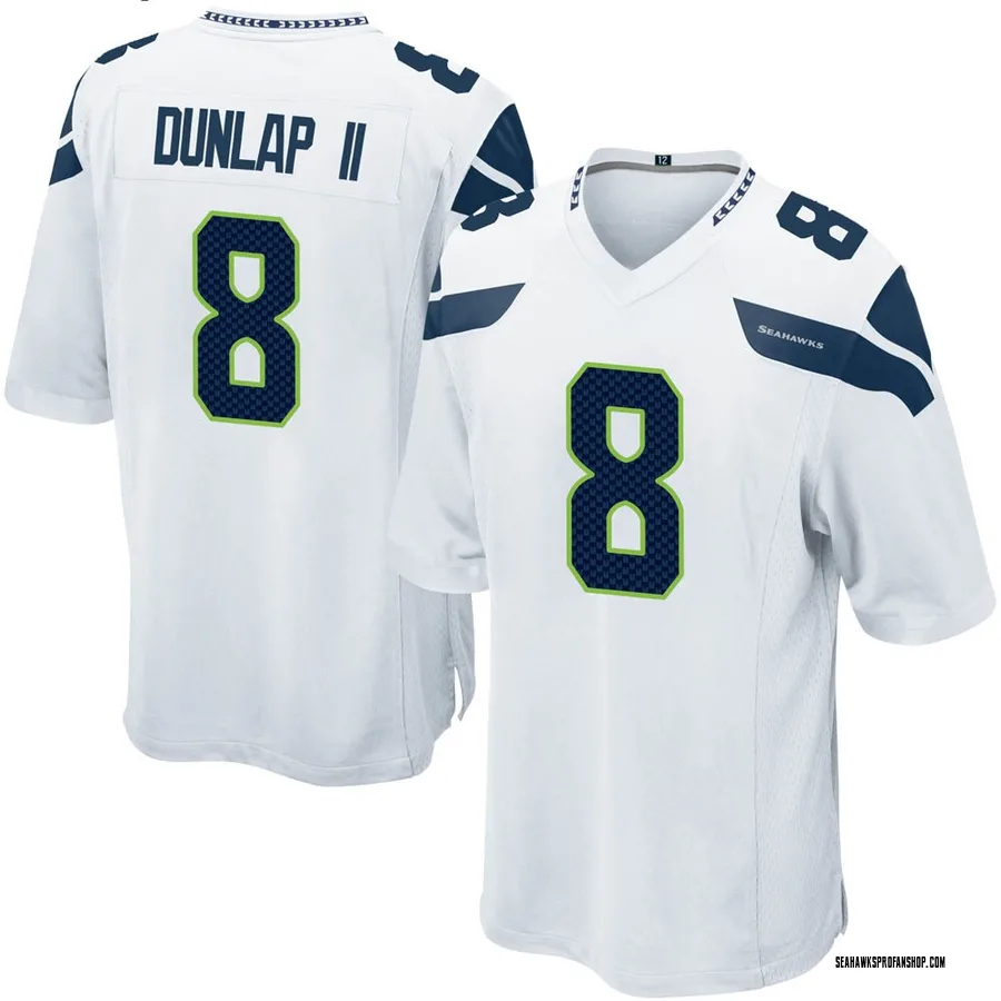 NWT Nike Carlos Dunlap II Seattle Seahawks #8 White Jersey Youth XL 18-20