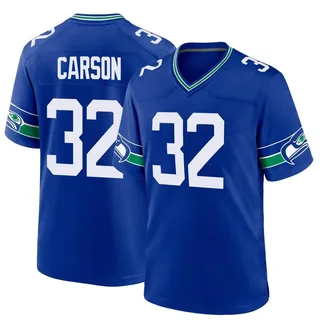 Chris Carson Seattle Seahawks Men's Game Throwback Nike Jersey - Royal