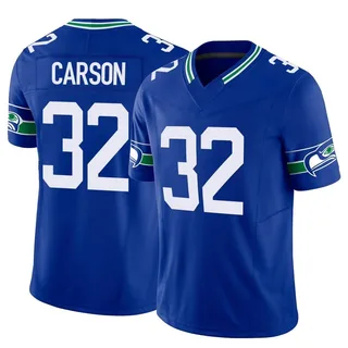 Chris Carson Seattle Seahawks Men's Limited Throwback Vapor F.U.S.E. Nike Jersey - Royal