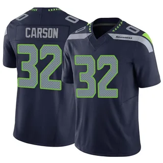 Men's Nike Chris Carson Navy Seattle Seahawks Game Player Jersey