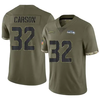 Chris Carson Seattle Seahawks Youth Limited 2022 Salute To Service Nike Jersey - Olive