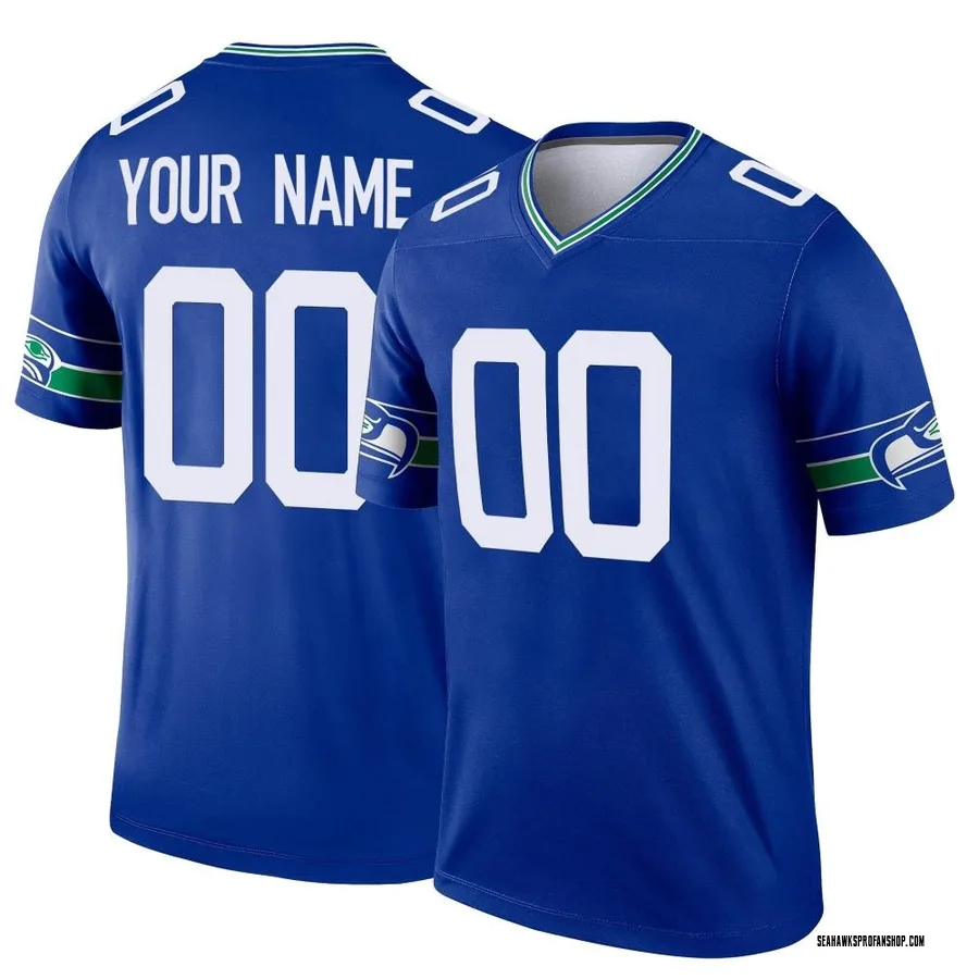 Seattle Seahawks Nike Women's Throwback Custom Jersey - Royal