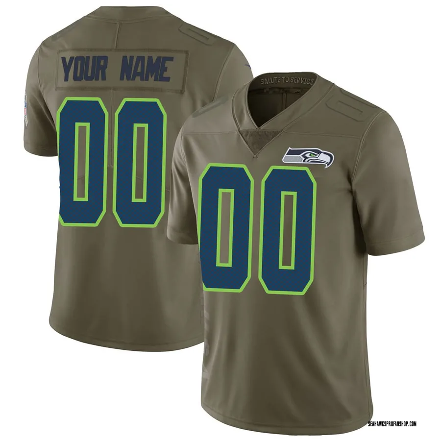 Custom Seattle Seahawks Men's Limited Custom Salute to Service Nike