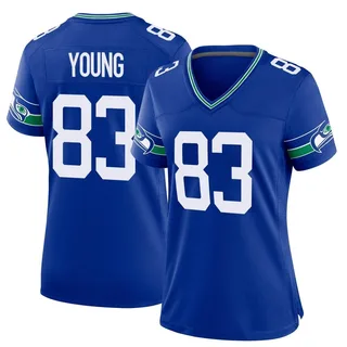 Dareke Young Seattle Seahawks Women's Game Throwback Nike Jersey - Royal