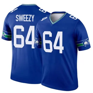 J.R. Sweezy Seattle Seahawks Men's Legend Throwback Nike Jersey - Royal