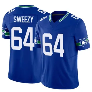 J.R. Sweezy Seattle Seahawks Men's Limited Throwback Vapor F.U.S.E. Nike Jersey - Royal