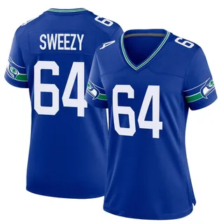 J.R. Sweezy Seattle Seahawks Women's Game Throwback Nike Jersey - Royal