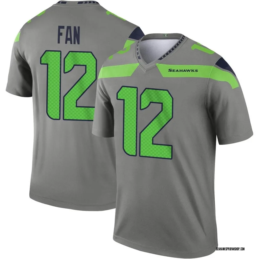 Seattle Seahawks Unsigned Custom Gray Blue 12th Man Jersey