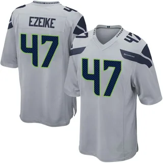 Michael Ezeike Seattle Seahawks Men's Game Alternate Nike Jersey - Gray