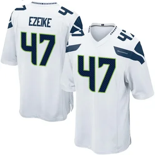 Michael Ezeike Seattle Seahawks Men's Game Nike Jersey - White