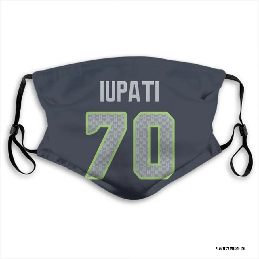 Men's Limited Seattle Seahawks NO.70 Mike Iupati Reflective Jersey - Black