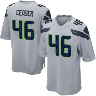 Nelson Ceaser Seattle Seahawks Men's Game Alternate Nike Jersey - Gray