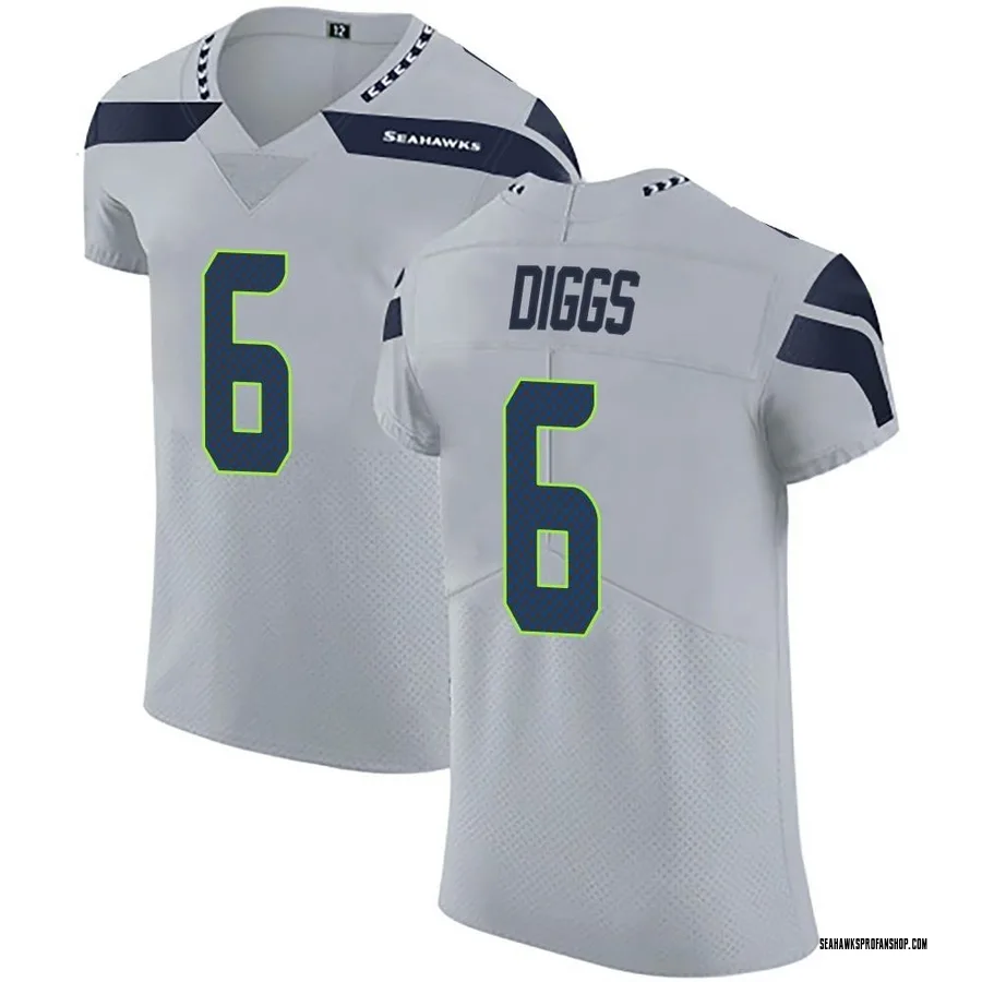 Men's Game Seattle Seahawks NO.6 Quandre Diggs Atmosphere Fashion Jersey -  Gray