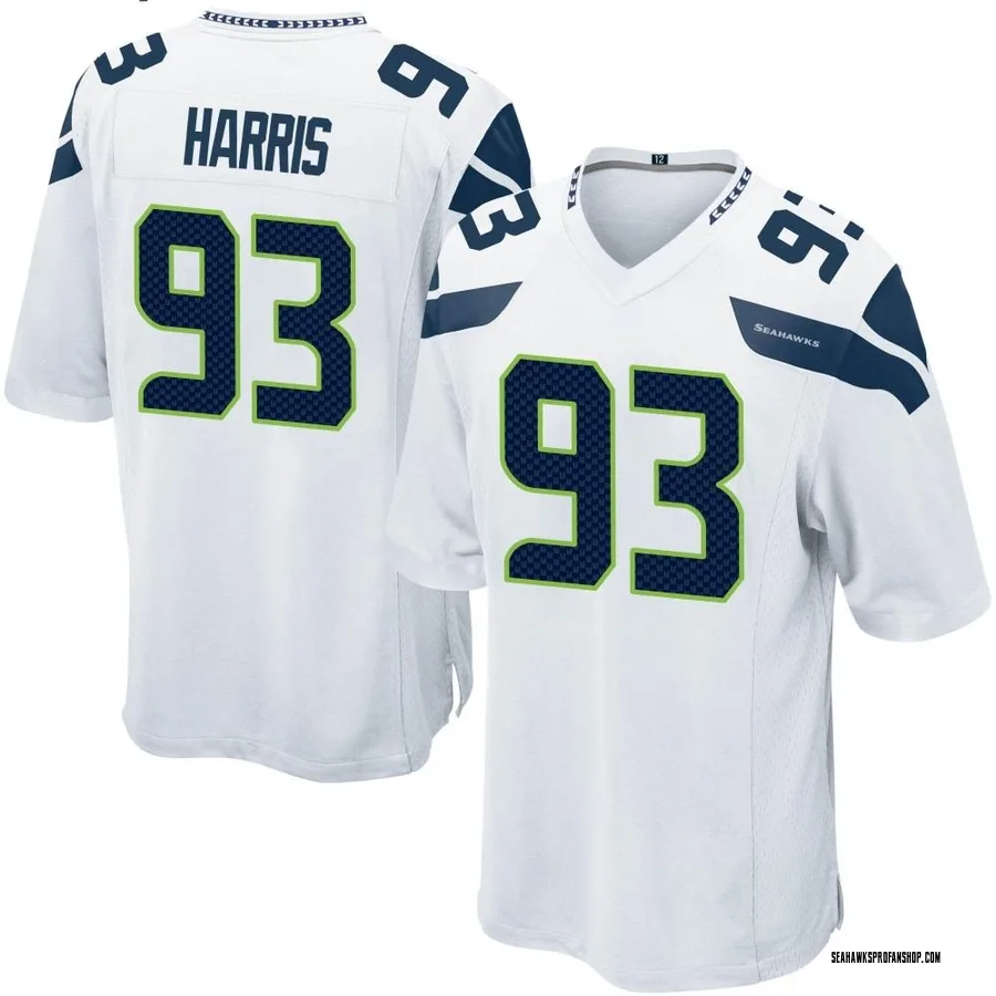 Seattle Seahawks Shelby Harris 96 Game Jersey - White Jersey - Bluefink