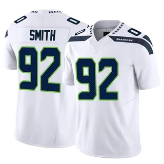 Tyreke Smith Men's Nike White Seattle Seahawks Custom Game Jersey Size: 3XL